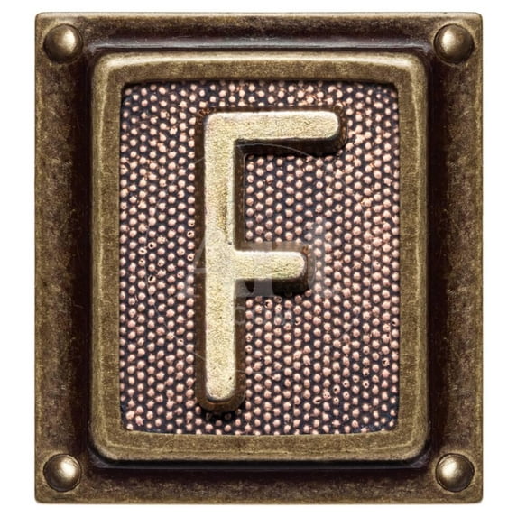 Button Letters F Metal Button Alphabet Letter F, Unframed Art Print Wall Art by ...