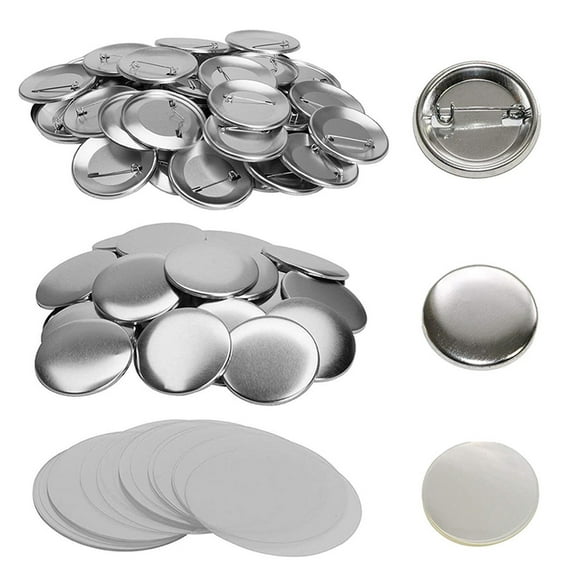 Metal Button Pins Blank Acrylic Design Button Badge Parts Maker25MM-75MM 500PCS Clear Pins For Crafts ,Easy to Use