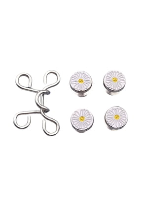 Metal Button Pins Jeans Waist Tightener Adjustable Trouser Button Pin Waist Buckle Detachable Jeans Button Pins