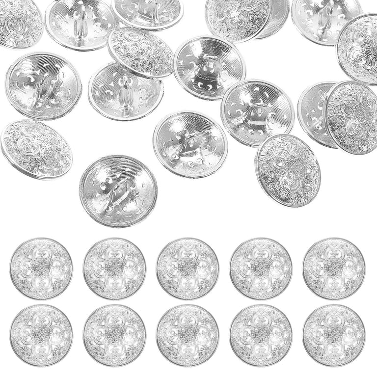 5 Pcs Metal Decorative Buttons – 20mm White Round Marble Grain For Coats, Sweaters & DIY Sewing