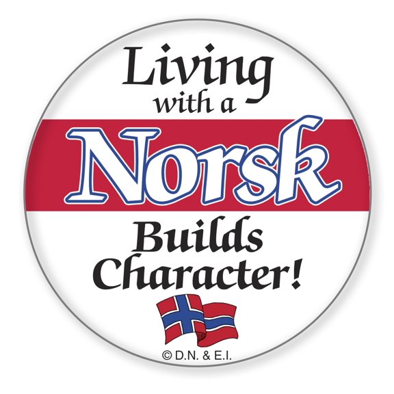Metal Button "Living with a Norsk"