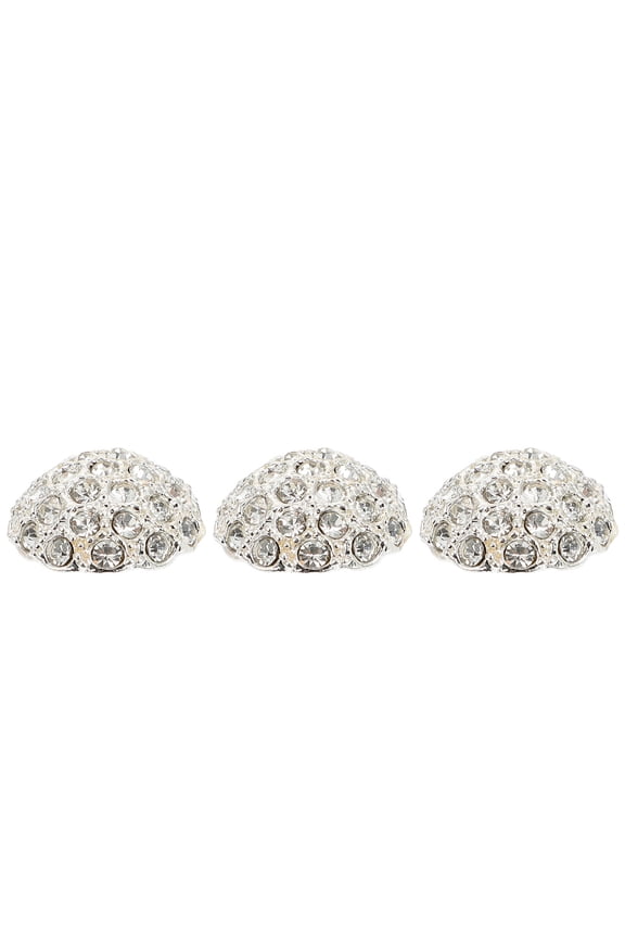 Metal Buttons with Circle Rhinestone Brooch Alloy Crystal for Sofa Diamante Rhinestones Sweater 3 Pcs