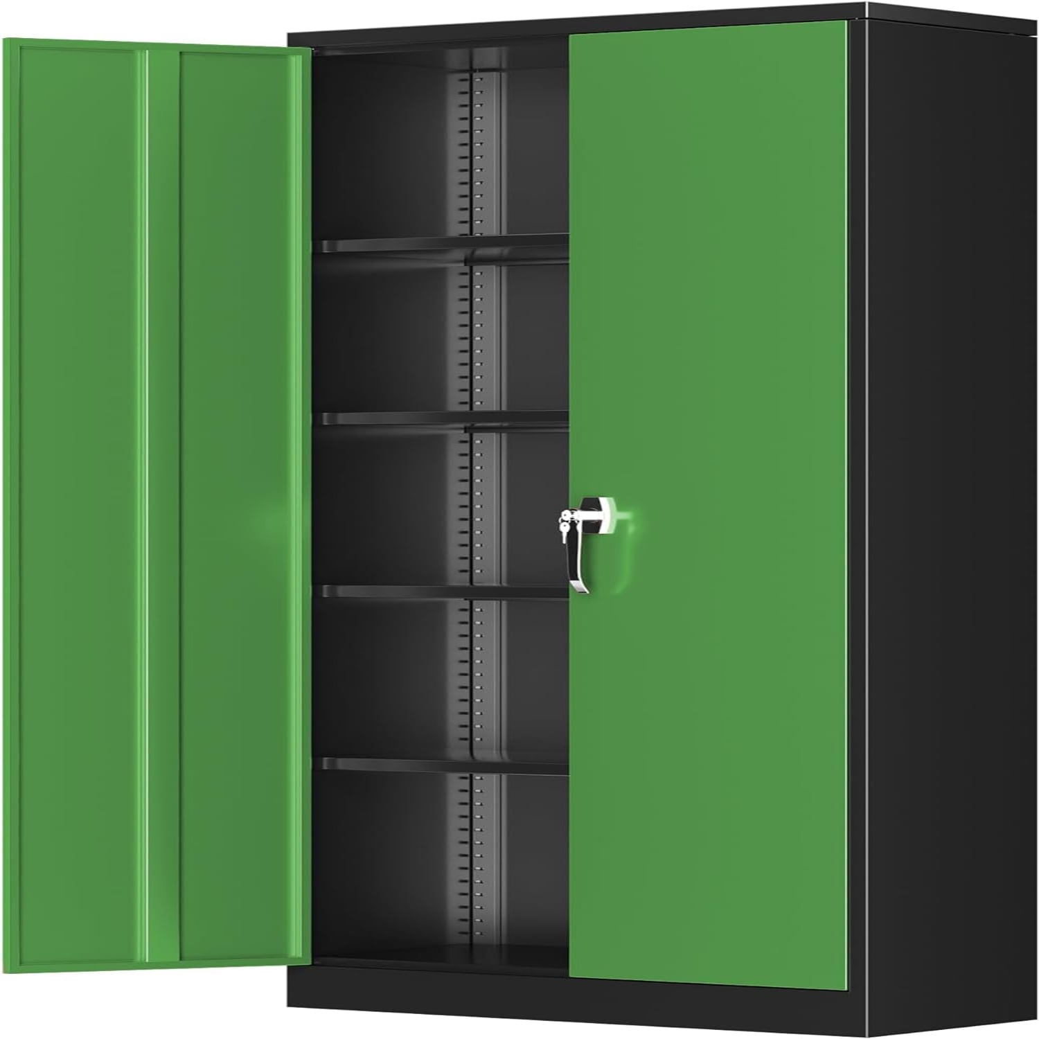 Metal Cabinet with 2 Doors Grey 72\u201D Steel Wardrobe Cabinet ...