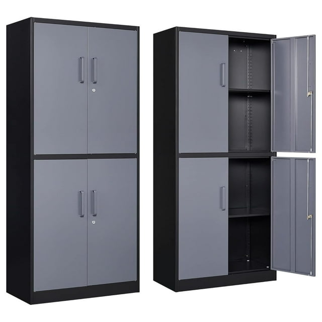 Metal 71' Tall, 4Door, Locking, Adjustable Shelves, Heavy