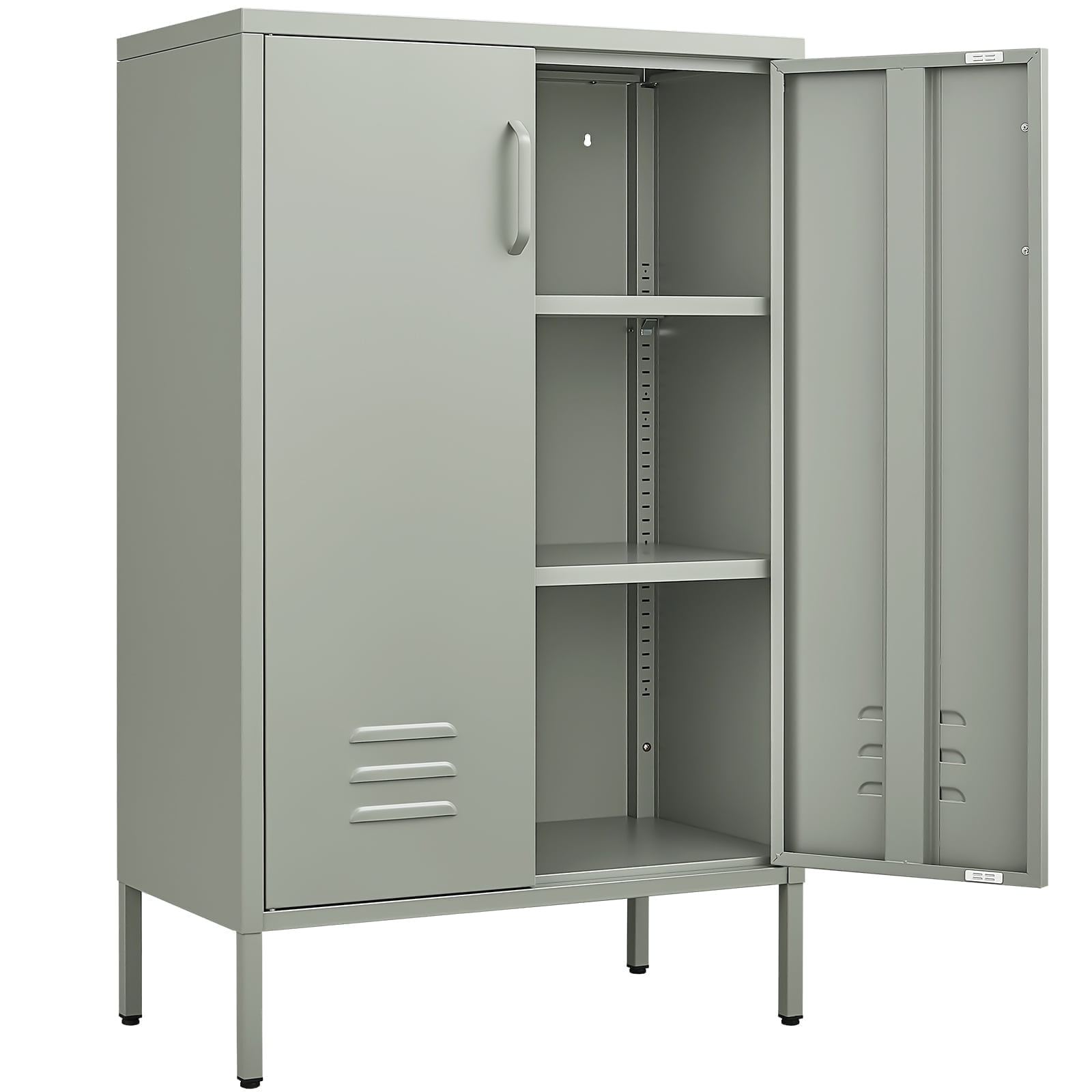 Metal Cabinet,Metal Locker Cabinet with Adjustable Shelves, Entryway ...