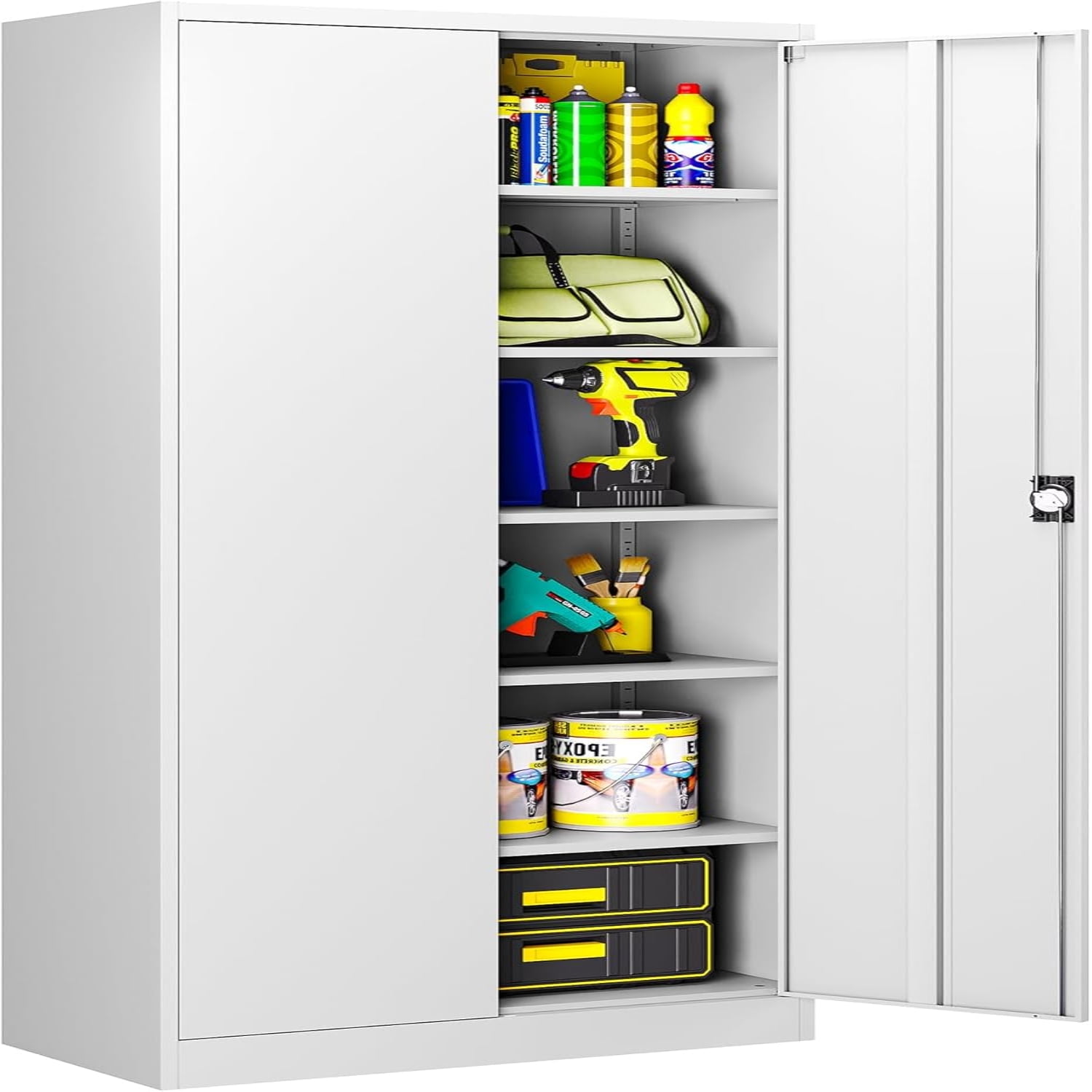 Metal with Lock Lockable Garage with 2 Doors and 5