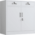 Metal with Locking Doors and 2 Drawers Lockable with