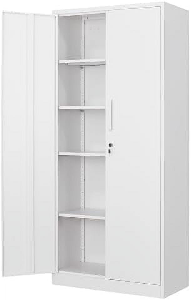 Metal with Locking Doors&2 Adjustable Shelves Lockable Steel Office Counter