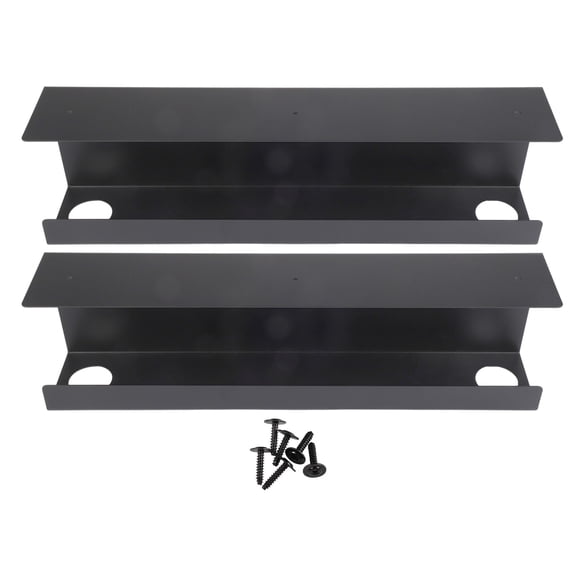 Metal Cable Management Tray for Under Desk Installation, Prevents Cable Clutter and Supports Multiple Device Cables, Includes Two Large Routing Holes (Black)