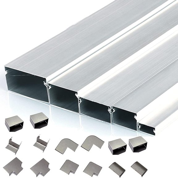 Metal Cable Trunking 5m Cable Tidy Box Floor/Wall Mounted