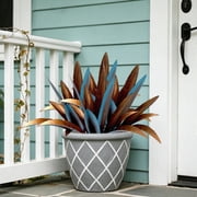 Metal Cactus Garden Decor Sculpture Outdoor Yard Art Ornament For Patio Backyard Lawns Home Decoration  Blue