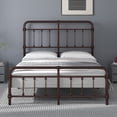 thumbnail image 1 of Metal California King Size Bed Frame with High Headboard,Durable and Stable,14 Inches High,Noise-Free,Reinforced for Underbed Storage Space,Easy Assembly-Brown, 1 of 6