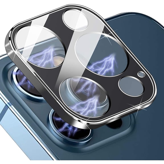 Metal Camera Lens Protector Full Coverage Compatible with iPhone 12 Pro max(6.7") Tempered Glass Screen Protector Shock-Proof,Shatter-Resistant,Case Friendly - Graphitc