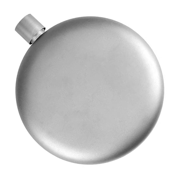 Metal Camping Hip Flask Round Flat Liquor Bottle for Hiking Backpacking Use Portable Beverage Storage Container