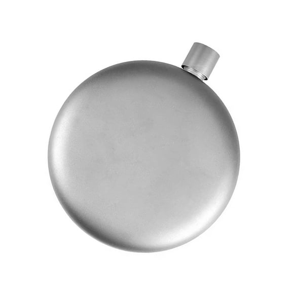 Metal Camping Hip Flask Round Flat Liquor Bottle for Hiking Backpacking Use Portable Beverage Storage Container