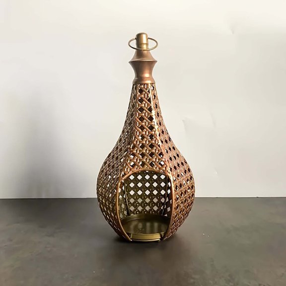 Metal Candle Holder, Hollow Out Decorative Candle Holder Lantern For Tabletop Floor Home Living Room Bedroom Dining Room Ambient Light Decor