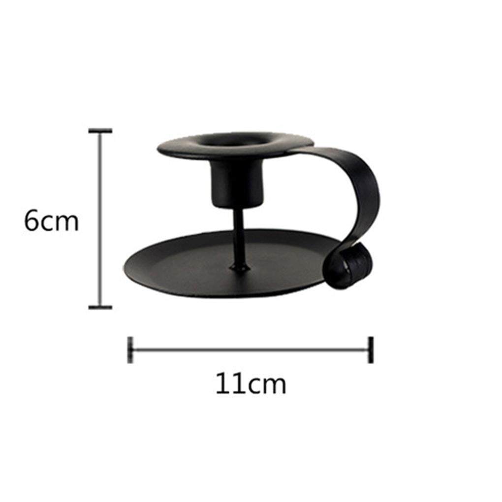 Metal Candle Holder Round Iron Art Candlestick Taper Christmas Table