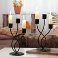 thumbnail image 1 of Metal Candle Holders, Candlestick Table Centerpieces for Wedding, Dinning Room, Cabinet Ornaments, Home Candlelight Dinner Decorations Candle Bend Candle Holders Bent 3 Heads, 1 of 6