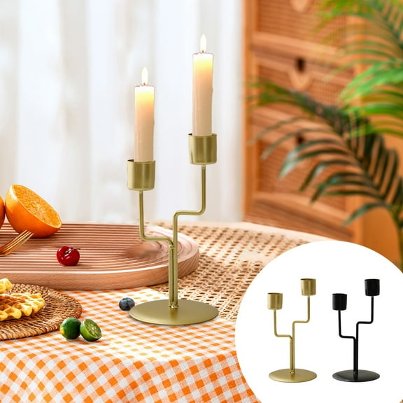 Metal Candle Stand with Sturdy Base for Home Decor, Dining Table Centerpieces, Weddings, and Events