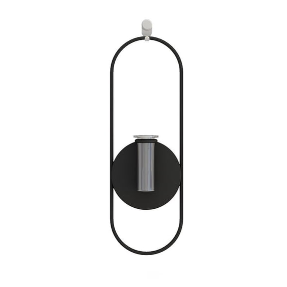 Metal Candlestick Wall Mounted Geometric Oval Candle Holder Modern Tealight Hanging Home Decoration Accessories