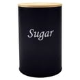 thumbnail image 1 of Metal Canister for Kitchen Counter,Airtight Food Canister for Coffee Tea Sugar,Heavy Duty Metal Food Storage Containers Jars for Farmhouse Bar Coffee Jar Organization & Decor(5.5x3.7")(Black-Sugar), 1 of 8