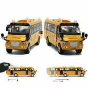 Metal Car American School Bus Model 132 Toy Car for Children With Openable Door/Music/Light/Pull Back Function model