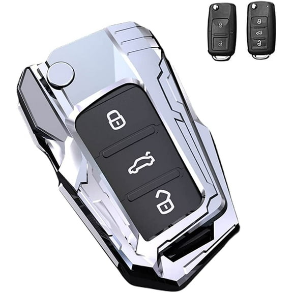 Metal Car Remote Key Fob Cover Case For VW Volkswagen Jetta Golf Polo MK7 Passat Tiguan Beetle Key Cover With key Chain