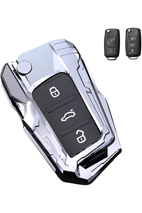 Metal Car Remote Key Fob Cover Case For VW Volkswagen Jetta Golf Polo MK7 Passat Tiguan Beetle Key Cover With key Chain