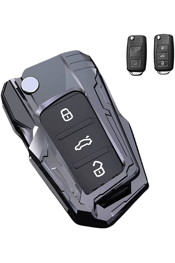 Metal Car Remote Key Fob Cover Case For VW Volkswagen Jetta Golf Polo MK7 Passat Tiguan Beetle Key Cover With key Chain