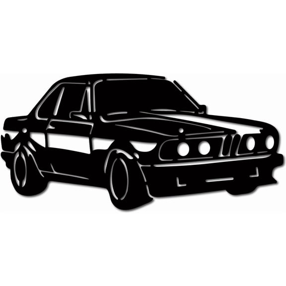 Metal Car Wall Art Black Wall Sculptures Home Decor Automotive Silhouette Decoration Vintage Vehicle Sign Hanging Ornament Artwork for Car Enthusiasts Gifts Home Shop 5.7 x 11.8 inch Colorful