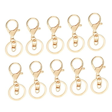 Metal Carabiner Clip Key Keychain Key Chain Holder Organizer for Car/Key , 10 Pcs - Gold, with 8 shape buckle