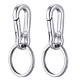 thumbnail image 1 of Metal Carabiner Clip Keyring Keychain Key Ring Chain Holder Organizer for Car/Key Finder, 2 Pack, 1 of 8
