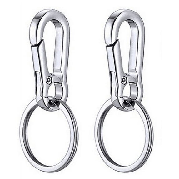 Metal Carabiner Clip Keyring Keychain Key Ring Chain Holder Organizer for Car/Key Finder, 2 Pack