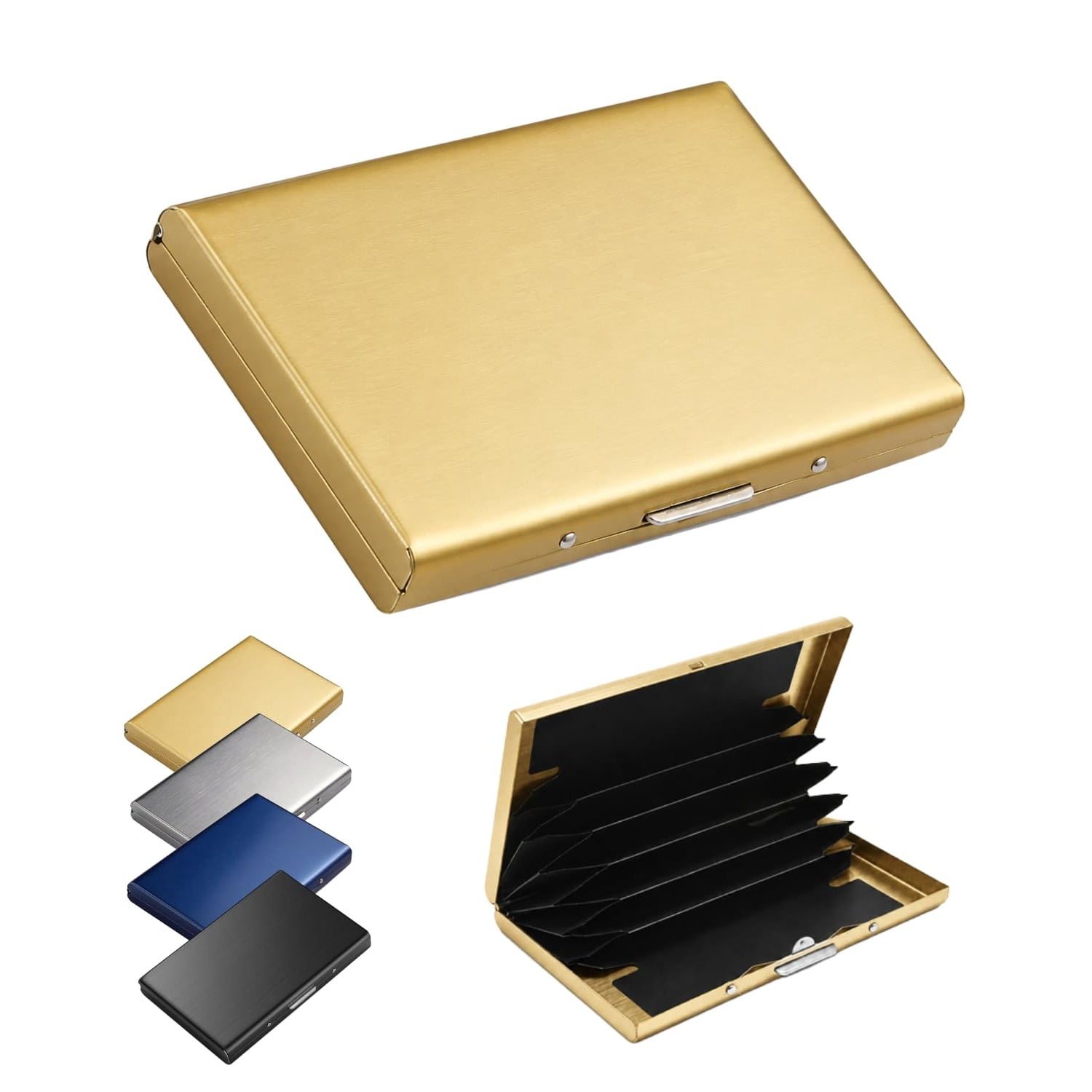 Metal Card Holder Wallet, Stainless Steel Card Case with 6 Card Slots ...