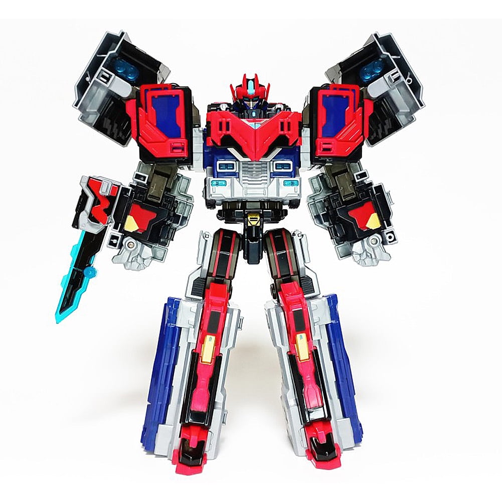 Metal Cardbot HeavyIron 2-Mode  Robot  Trailer Truck Vehicle Mode 30x11.5x35cm[Parallel imports]