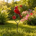 thumbnail image 1 of Metal Cardinal Garden Stake, Decorative Red Bird Yard Art Weather Resistant Garden Accent Ornament, Flower Pot Patio Lawn Decor for Garden Courtyard Porch Bird Lovers, 1 of 7