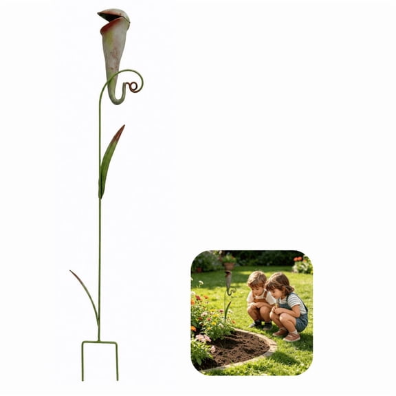 Metal Carnivorous Plant Garden Stake, with Funny Sculpture, 90x20cm, Venus Fly Trap Yard Art, Alien Plant Decoration, Rust Resistant Coating, for Lawn Backyard Patio Walkway