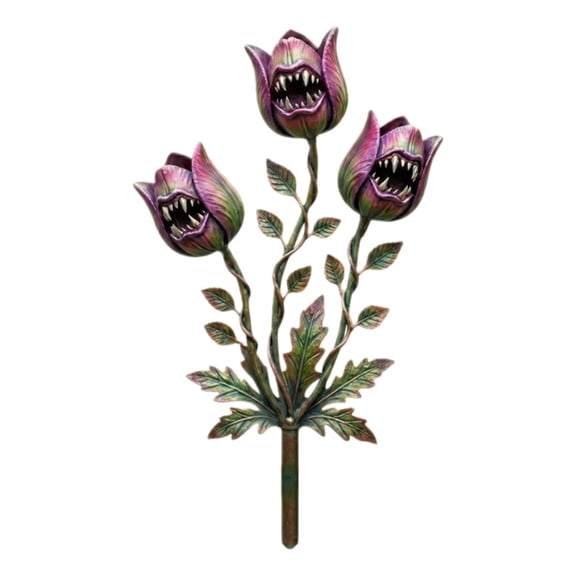 Metal Carnivorous Plants Garden Stake,Flytrap Monster Plants Sculpture,Quirky Garden Decor Outdoor Plants Stake Sculpture for Lawn Garden Patio Yard Decor