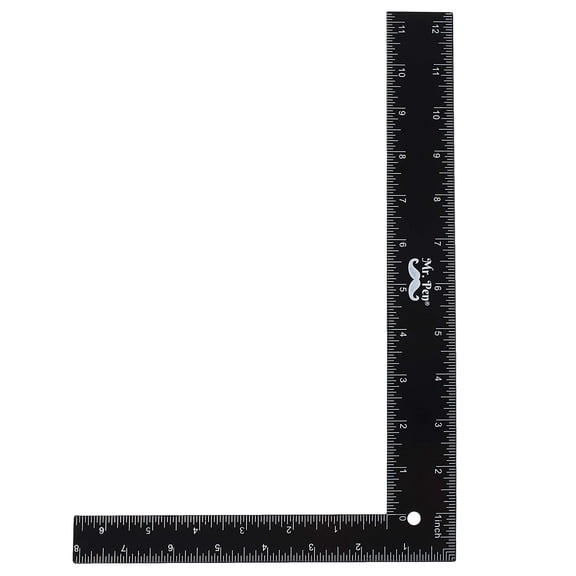 - Metal Carpenter Square, 8 x 12 Inch | L-Square with Imperial & Metric Measurements, 1/16" Graduations, Precision Right Angle Ruler for Carpentry, Woodworking
