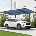 thumbnail image 1 of Metal Carport Heavy Duty Outdoor Carport with Galvanized Steel Roof &Aluminum Frame Outdoor Car Tent Metal Garage Shelter for Car, SUV, Truck and Boats, Large Single Side Carport, 1 of 7