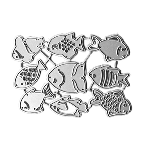 Metal Cartoon Fish Cutting Dies Embossing Stencils Template Card Making DIY