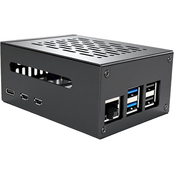 Metal Case for Raspberry Pi 5, Support PCIe M.2 Key-M NVMe SSD Shield X1001/X1004/N04/N05/M901 & Raspberry Pi 5 Cooler