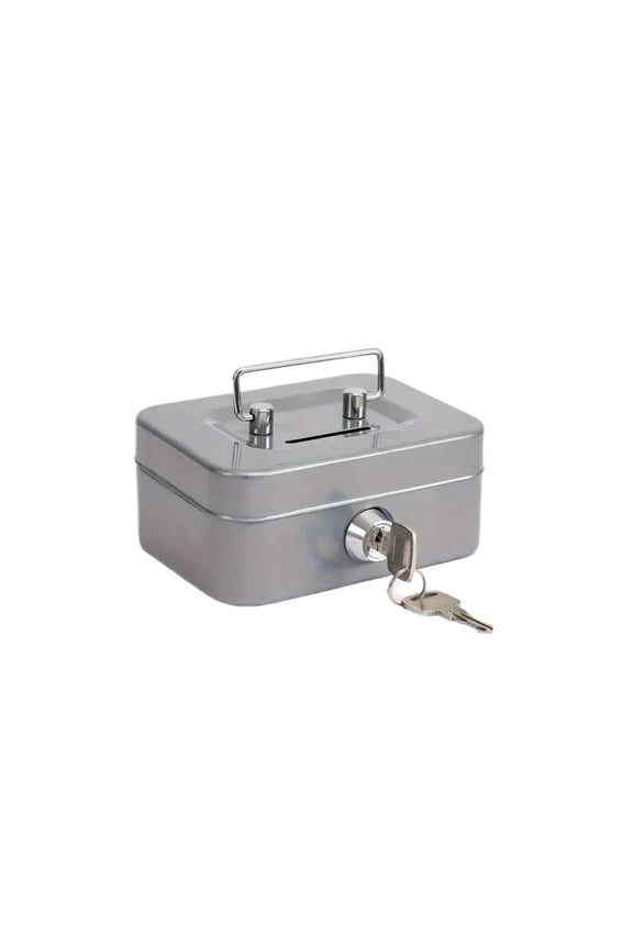 Metal Cash Box Mini Safe Lock Box Money Bank Metal Coin Bank Security Box Sturdy Cash Portable for Kids Coin Collection ,Fireproof Resistant Insulation