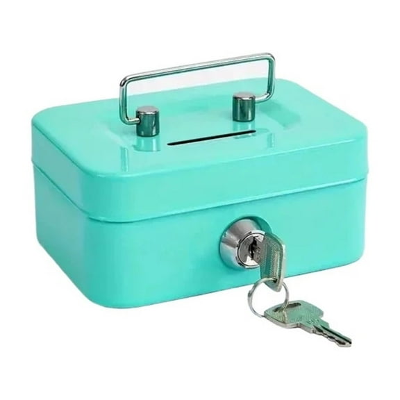 Metal Cash Box Mini Safe Lock Box Money Bank Metal Coin Bank Security Box Sturdy Cash Portable for Kids Coin Collection