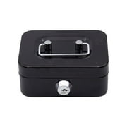 Metal Cash Box Money Bank Deposit Steel Tin Security Safe Key Petty NEW B6B9