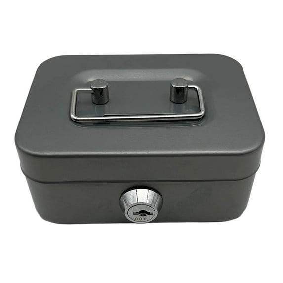 Metal Cash Box with Lock - Small Money Organizer for Kids, 4.53x3.78x2.28 Inch Storage Box for Toys or Cash