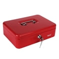 thumbnail image 1 of Metal Cash Box with Lock and 2 Keys, Portable Lockable Cash Box with Removable 5-Compartment Coin Tray for Office, Retail, Home and Events, 1 of 7