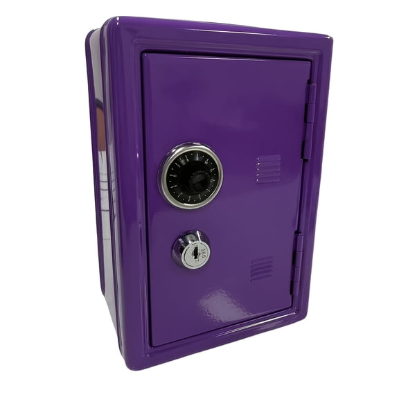 Metal Cash Coin Storage Box with Key & Password Lock, Piggy Bank with Pull-out Drawer, Gift for School Start, Halloween, Christmas, New Year.