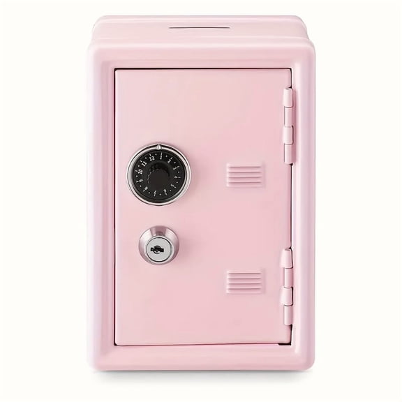 Metal Cash Coin Storage Box with Key & Password Lock, Piggy Bank with Pull-out Drawer, Gift for School Start, Halloween, Christmas, New Year.