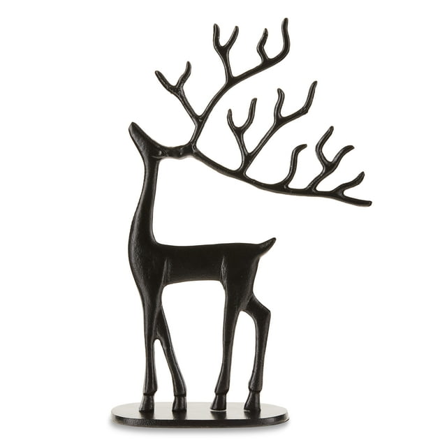 Metal Casted Reindeer Tabletop Décor, Black Finish, 16 in, by Holiday ...